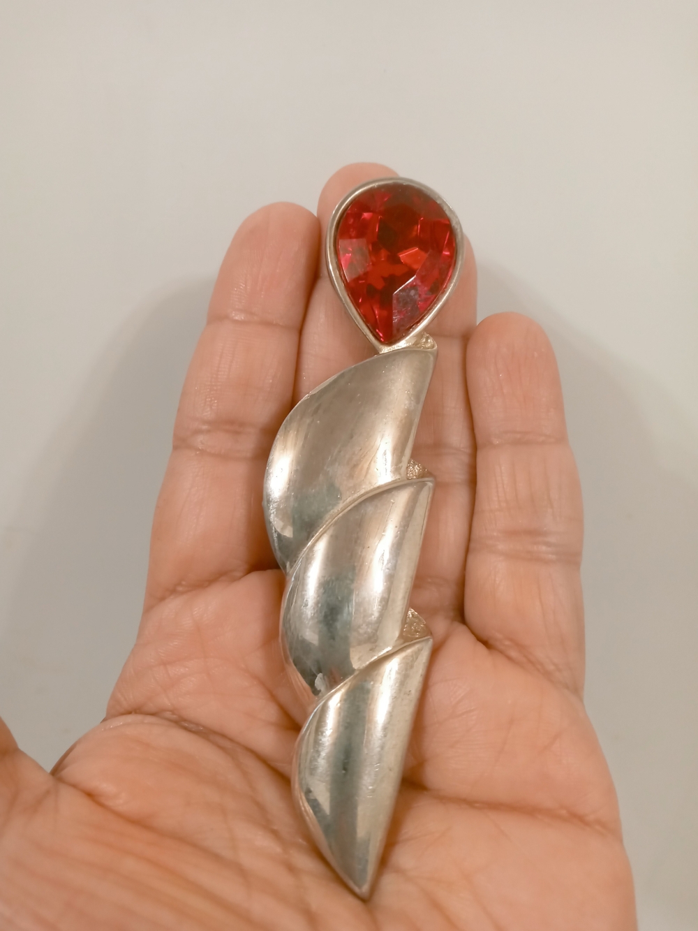 Vintage Red Stone Brooch